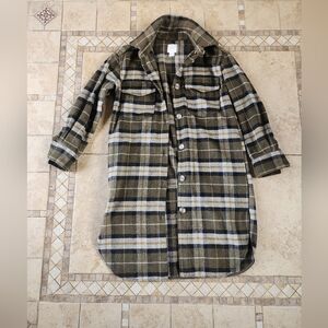 H&M Paid Button-Up Shirt Jacket